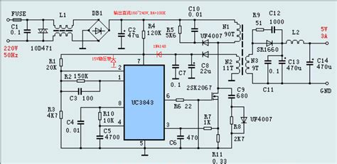 uc3843典型电路图,u3843a可调电压电路图,u3843电路图(第6页)_大山谷图库