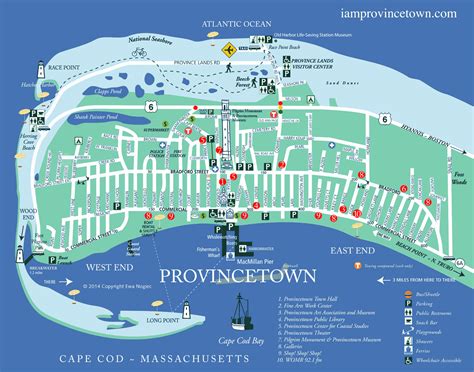 i am Provincetown ~ Map with Streets, Parkings, Beaches and Attractions