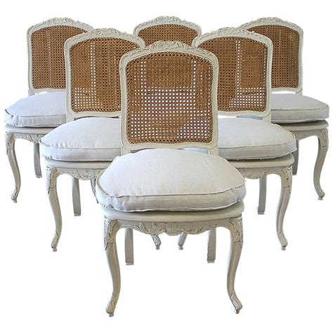 Set of 6 French Country Louis XV Style Cane Back Dining Chairs at 1stDibs