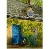 Snowshill Blue Door - Buy Handmade Cards - ArtistsPrint.com