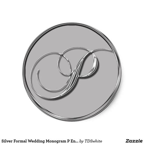 Silver Formal Wedding Monogram P Envelope Seals | Zazzle | Monogram ...