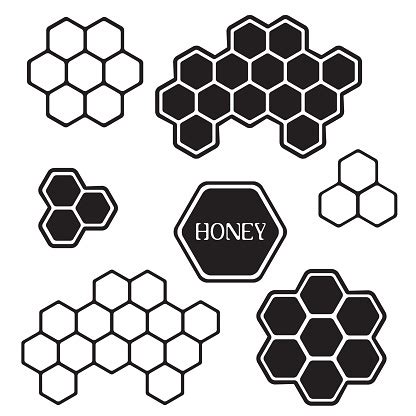 Honeycomb Silhouette Tags Stock Illustration - Download Image Now - iStock