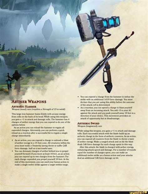 WEAPONS AETHERIC HAMMER Weapon (maul} rare (requires a Strength of 15 ...