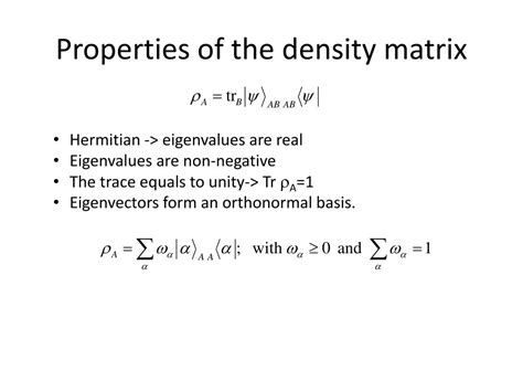 Density Matrix Formalism