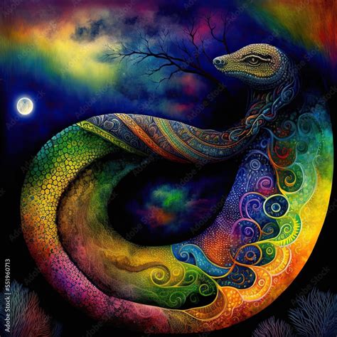 Rainbow serpent Australian Aboriginal dreamtime creation of Australia, its mountains rivers ...