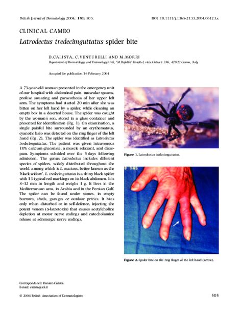 (PDF) Latrodectus tredecimguttatus spider bite | Dinda Calista ...