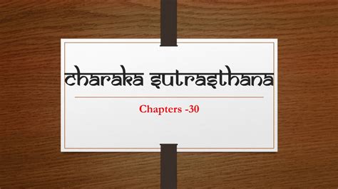 Charaka Sutrasthana CHAPTERS - YouTube