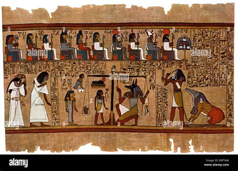 Judgement of the dead before Osiris - from Egyptian Book of the Dead Stock Photo, Royalty Free ...