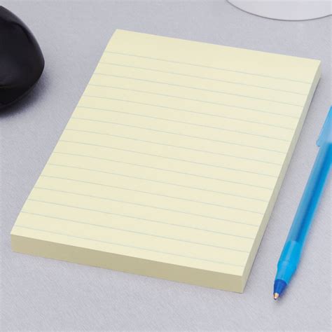 3M 660-5SSCY Post-It® 4" x 6" Canary Yellow Lined 90 Sheet Super Sticky ...