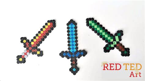 Minecraft Diamond Sword Minecraft Diamond Sword Perler Beads | The Best ...