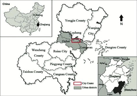 Location map of Wenzhou city. Source: Basemap adapted from: Wei (2009 ...