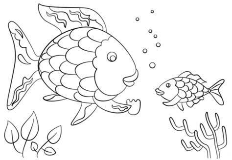 Rainbow Fish Gives a Precious Scale to Small Fish coloring page | Free ...