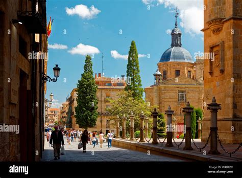 University of Salamanca, city scene; old golden sandstone buildings; UNESCO site; Europe ...