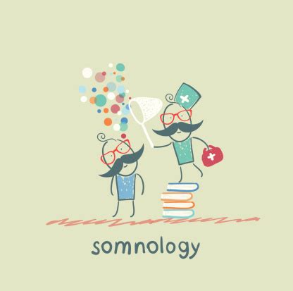 Somnology Standing On A Pile Of Books Stock Illustration - Download Image Now - Adult, Bed ...