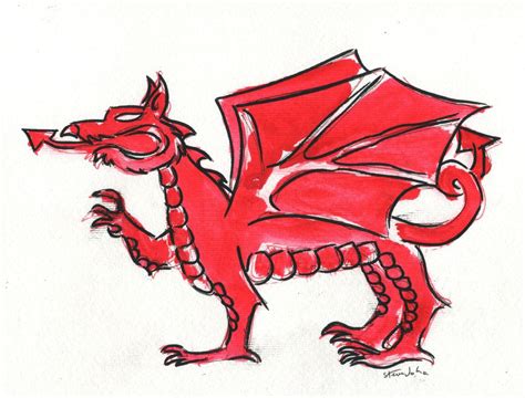 Welsh Dragon Acrylic painting by Steve John | Artfinder