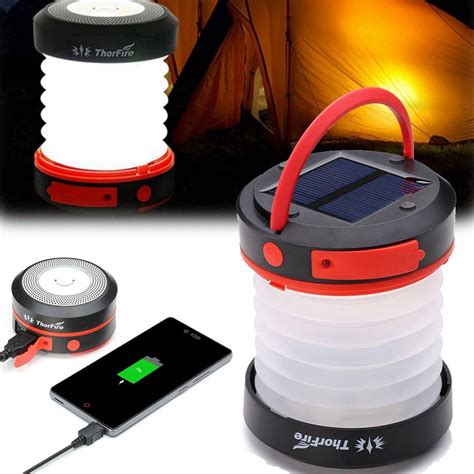 ThorFire Solar LED Camping Lantern USB Rechargeable Light for Outdoor Camping Hiking | Camping ...