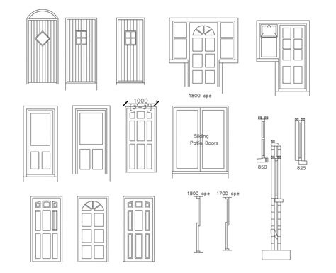 Classic House Door Elevation Blocks Cad Drawing Details Dwg File ...