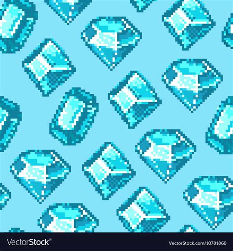 Pixel diamond seamless pattern Royalty Free Vector Image