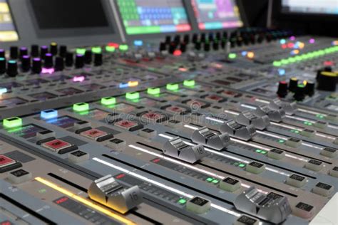 Modern Digital Broadcast Audio Mixing Console Stock Image - Image of ...