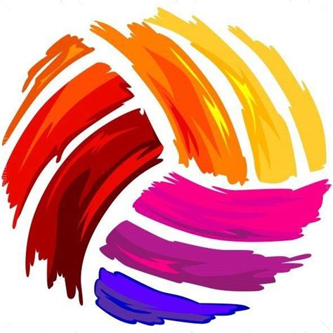 Painted Volleyball Logo | Vector Format | JPG EPS | Volleyball clipart, Volleyball designs ...