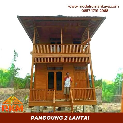 Rumah Panggung 2 Lantai - 48 M - Rumah Kayu Bongkar Pasang