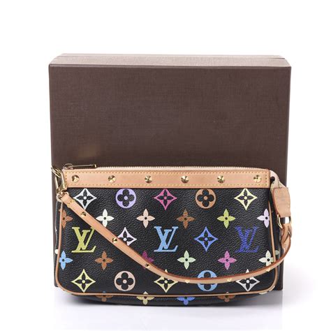 LOUIS VUITTON Monogram Multicolor Pochette Accessories Black 584192