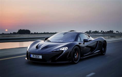 Wallpaper McLaren, The evening, Road, Black, Machine, McLaren, Speed, Black, Supercar images for ...