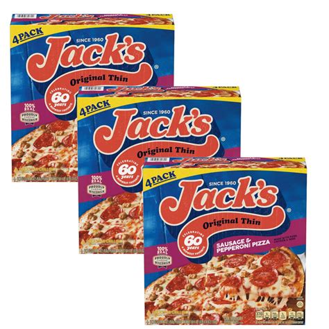 Jack’s Original Crust Thin Sausage and Pepperoni Frozen Pizza (3 Pack ...