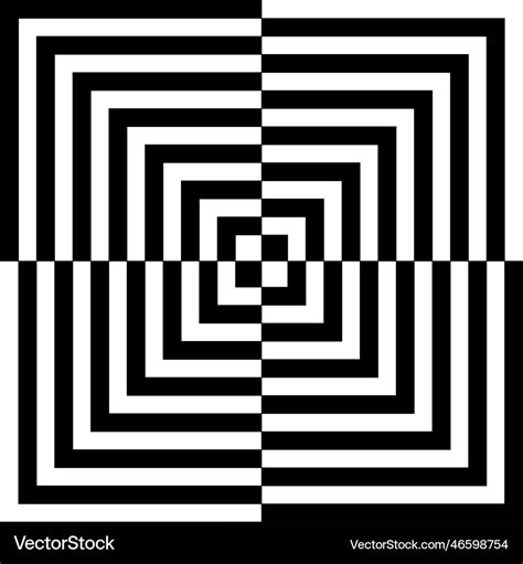 Optical illusion with black and white squares Vector Image