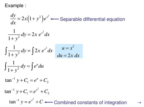 Separable Differential Equations Worksheets