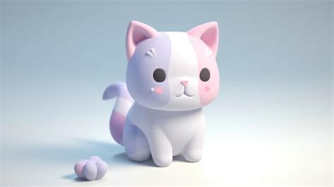 Premium AI Image | A cat with pink ears sits on a white surface.