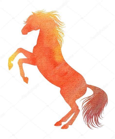 Watercolor horse silhouette — Stock Photo © anilin #63413333