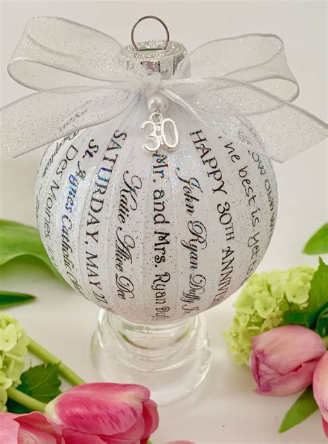 30th Anniversary Gift for Parents/Friends ~ Custom Keepsake ~ Personalized Ornament | 30th ...