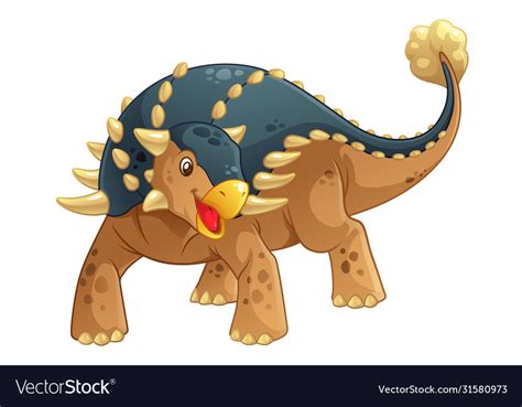 Ankylosaurus cartoon Royalty Free Vector Image