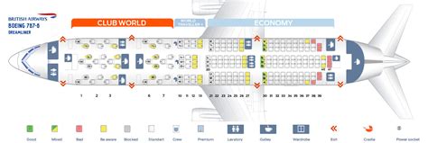 Seat map Boeing 787-8 British Airways. Best seats in plane