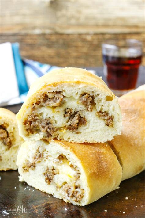 Homemade Sausage Cheese Stromboli Recipe » Call Me PMc