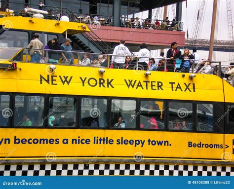 New York Water Taxi editorial stock photo. Image of street - 48108388