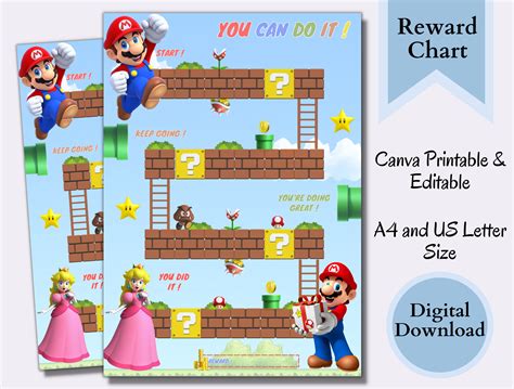 FREE! Printable Super Mario Reward Chart Super Mario, 49% OFF