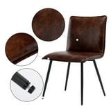 Duhome Dining Chairs Set of 4, Faux Leather Dining Room Chairs Kitchen Chairs with Black Metal ...