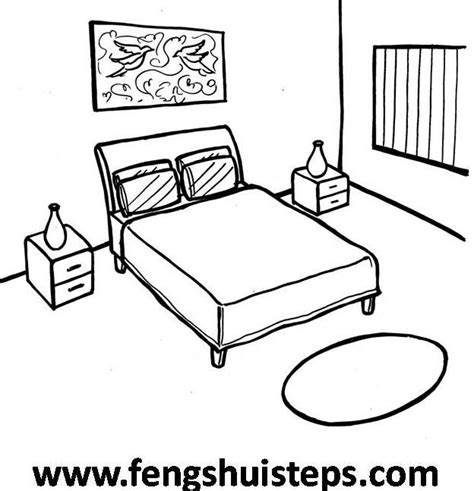 Bedroom Outline Drawing ~ Hotel Room Coloring Bed Bedroom King Drawing Interieur Outline ...