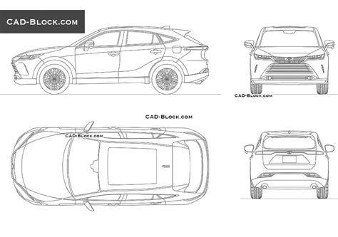 Toyota Harrier CAD blocks in AutoCAD