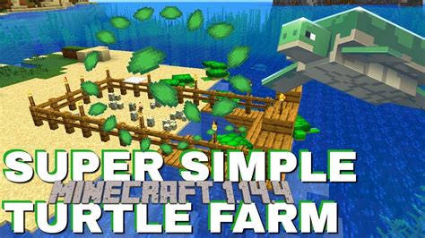 How to make a Turtle Farm In Minecraft 1.14.4: Very Survival Friendly ...