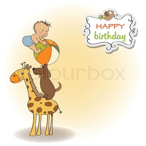 Funny cartoon birthday greeting card | Stock vector | Colourbox