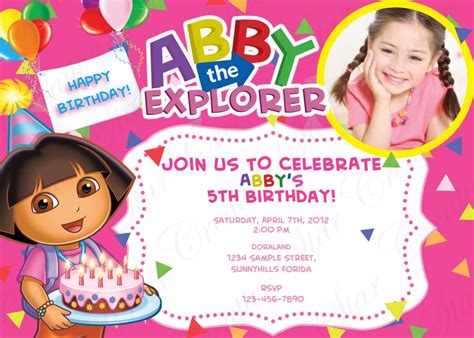 Birthday Dora Invitations