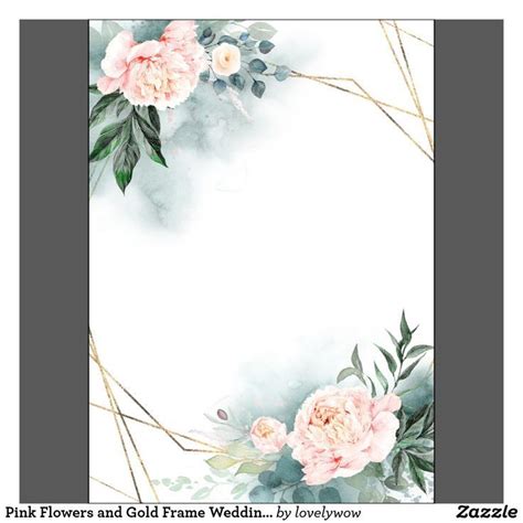 Pink Flowers and Gold Frame Wedding Welcome Sign | Zazzle | Plantillas para invitaciones de boda ...