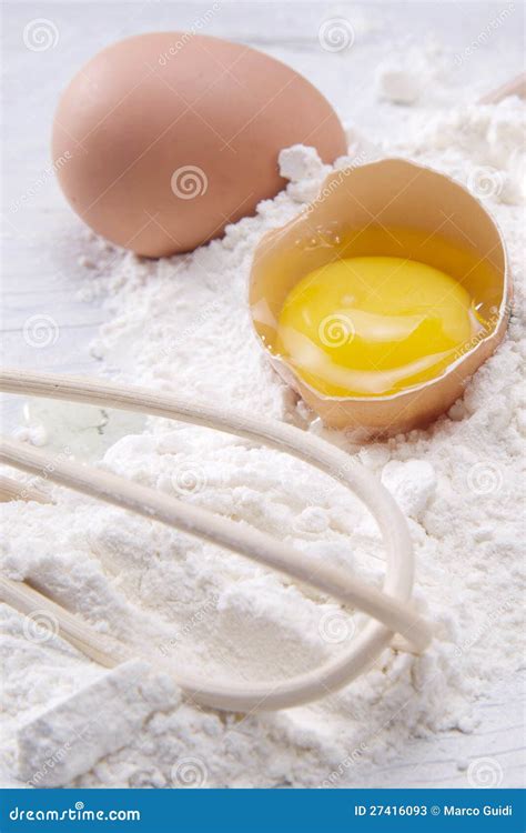 Egg and flour stock image. Image of isolated, dough, food - 27416093