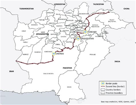 Official border crossings (border posts) between Afghanistan and ...