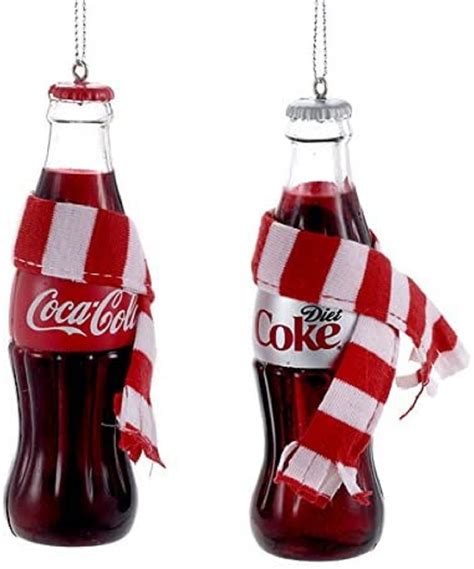 Coca-Cola & Diet Coke Bottles with Scarves Ornaments - RetroFestive.ca