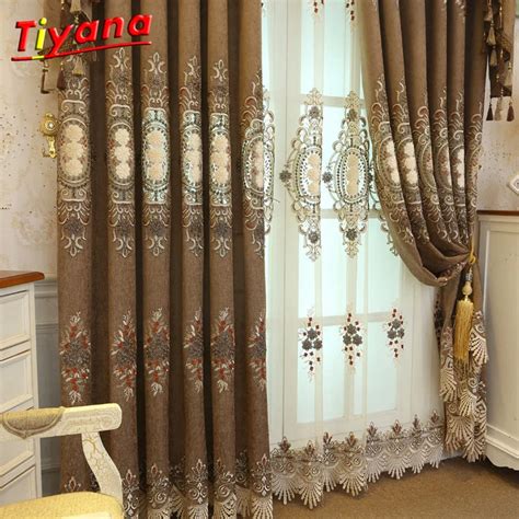 European Coffee Royal Luxury Curtains for Bedroom Window Curtains for ...