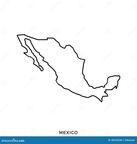 Outline Map of Mexico Vector Design Template. Editable Stroke Stock Vector - Illustration of ...